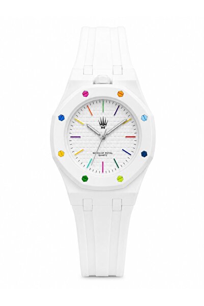 WATCHOFROYAL Mivaro Time White Silicone Strap Accessory Wristwatch