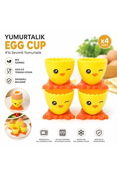 KONTEF 4’lü Civciv Tasarımlı Yumurtalık – Sevimli Yumurta Servis Kabı