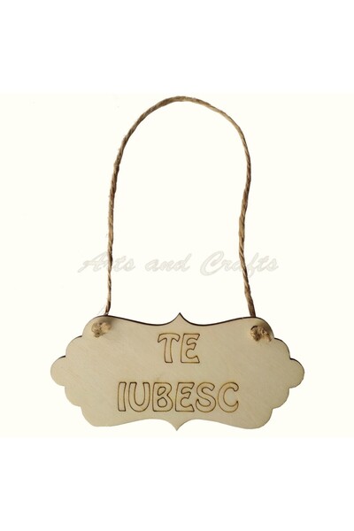 Handmade Wooden tablet - I love you - 11X5 CM - aac0241