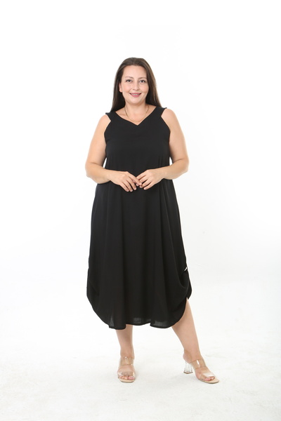 XL Modam Women's Woven Whiscone Large Size Dress