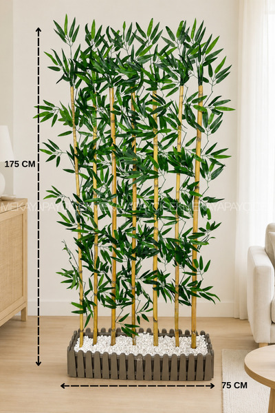 Meka Yapay Çiçek Yapay Yapraklı Bambu Seperatör 175 Cm 7 Dal İstanbul Saksı