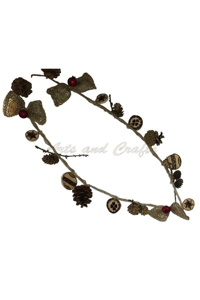 Handmade Ghirlanda rustica pentru bradul de Craciun 1.5m