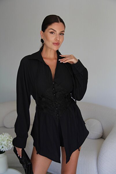 Julidress Πουκάμισο Premium με Λεπτομέρεια Κεντητού Κορσέ