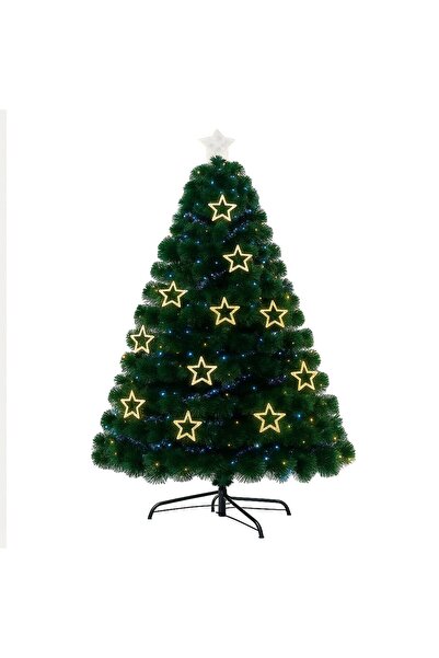 Teno ®   Brad artificial de Crăciun cu luminițe stea goale, verde, 120 cm