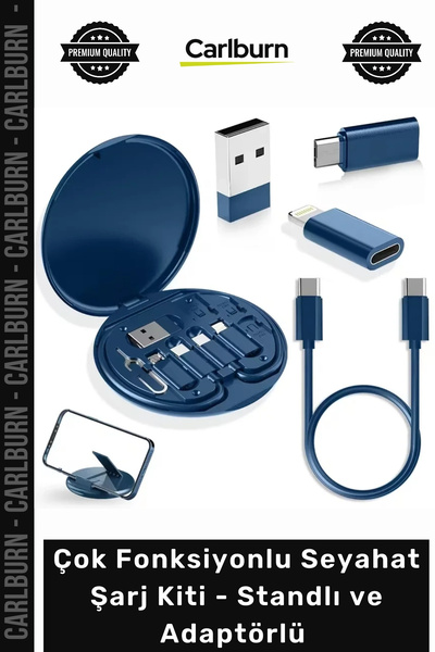 Carlburn Özel Üretim Type C USB Çok Fonksiyonlu Seyahat Şarj Kiti Standlı Ada...