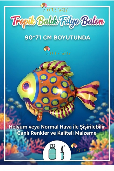 LOTUS PARTY Colorful Fish Foil Balloon - Colorful Fish Foil Balloon 1 Piece