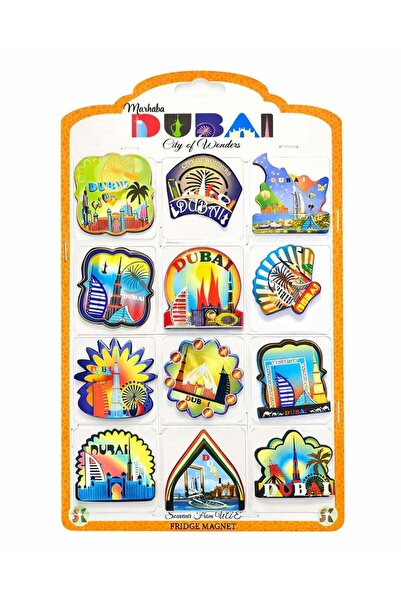 Generic Souq Set of 12 Dubai foil magnets featuring multiple patterns and vib...