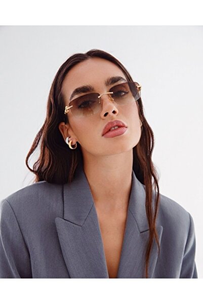 Y-LONDON EXCLUSİVE Verna Women's Sunglasses Uv400 Protection New Season Coffe...
