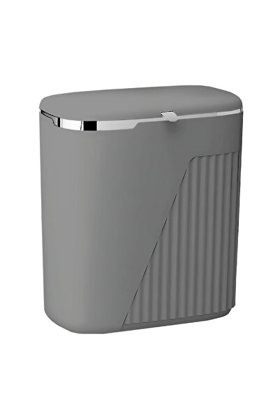 Teno Wall-Mounted Waste Bin with Retractable Lid, Gray, 9 L