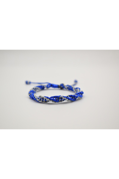 Designed Handmade Blue Silver Spiral