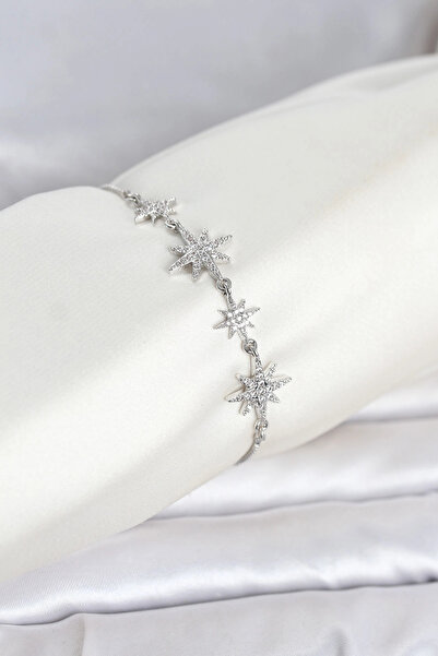 online kapsulavm avm alışveriş Silver Color Brass Zircon Stone Pole Star Mode...