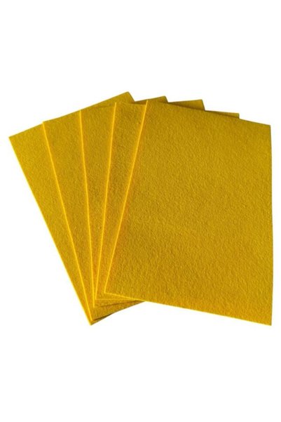 feltland Άκαμπτη τσόχα 2mm, σετ 5 φύλλων A4/20*30εκ., κίτρινο