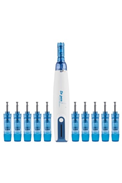 Dr Pen Ultima Aparat de masaj facial, Dermapen, 10 capete de rezervă cu 12 ac...