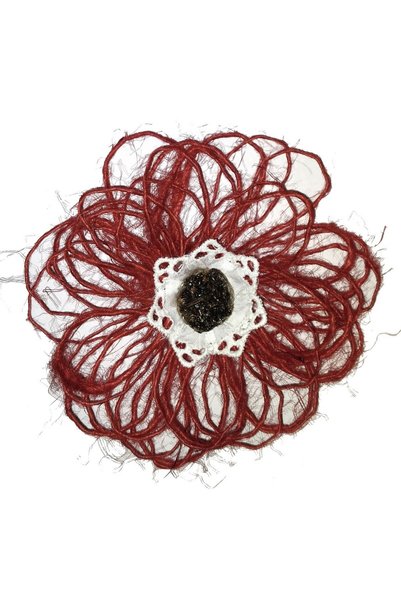Handmade Flori din iuta, diametru 9-10 cm - model 3