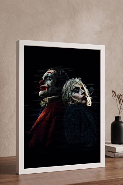Günışığı Atölyesi Joker & Harley Quinn Çerçeveli Tablo – Özel Çizim Film Post...