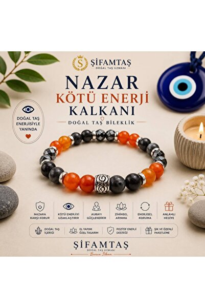 Nazar Kötü Enerji Kalkanı Doğal Taş Bileklik
