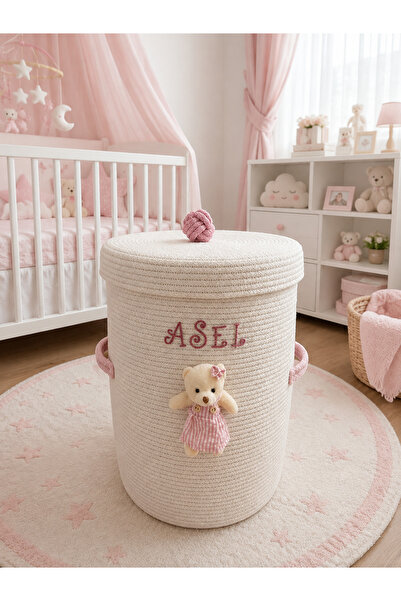 Bohemahome Kişiselleştirilebilir İsimli Bebek Çocuk Çamaşır Oyuncak Sepeti