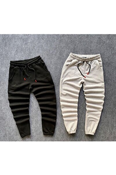 EYAX MODA Νέα σεζόν Unisex 2 τεμάχια Μαύρο-γκρι Slim Fit Skinny Leg Φούτερ 2 ...