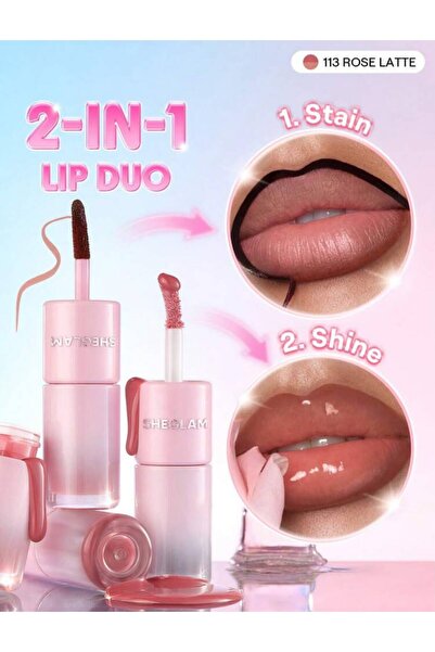 SHEGLAM Line To Shine Lip Stain & Gloss Duo