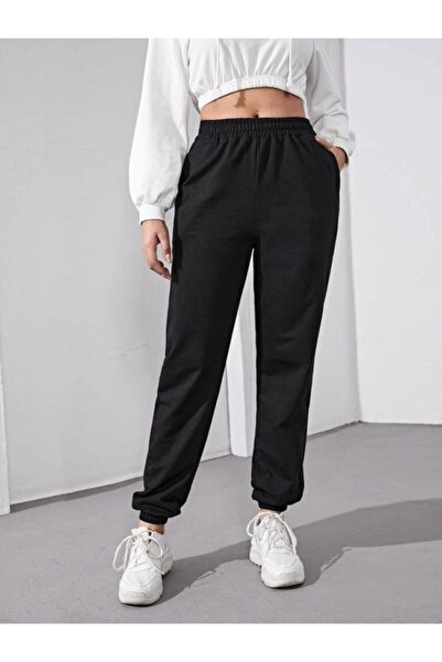 EYAX MODA Women's Black Basic Tracksuit