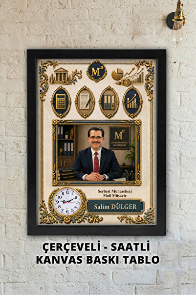Atika Mali Müşavirlere Özel, Saatli Fotoğraflı Kanvas Tablo - Çerçeveli Saatl...