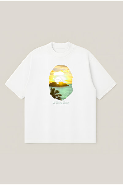 Moon Dancer Μπλουζάκι A Rising Bape με στάμπα, oversized, boxy κοπής, unisex,...