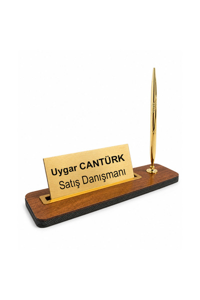 Premium Ahşap Masa İsimliği