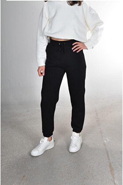 EYAX MODA Women's Black Thick Sweatpants