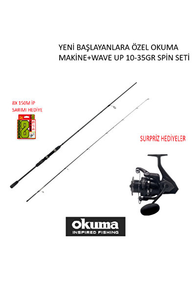 Okuma Wave Power WP-4000A1 Olta Makinesi+Okuma Wave Up Spin 259cm 10-35gr 2 P...
