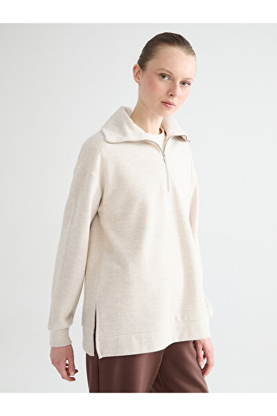 LC Waikiki Nevavm Polo Collar Women's Sweatshirt with a Difference