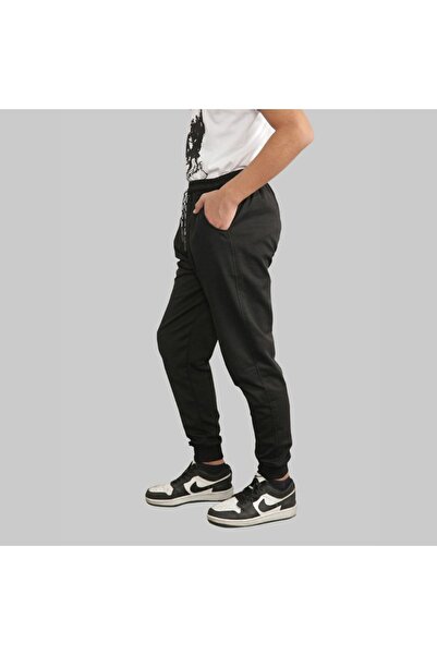 EYAX MODA Black Pocketed Men's Tracksuit Bottoms
