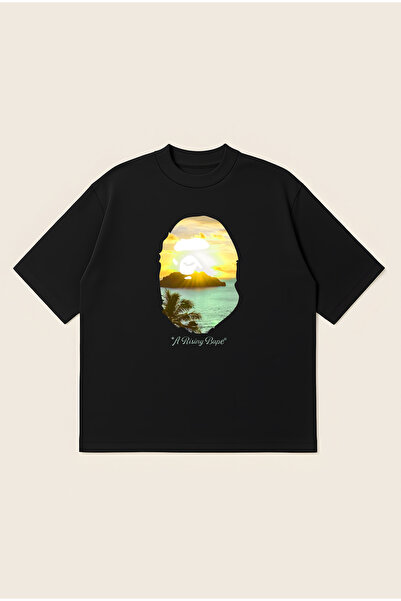 Moon Dancer A Rising Bape Printed Oversize Boxy Cut Unisex 100% Cotton Tshirt...