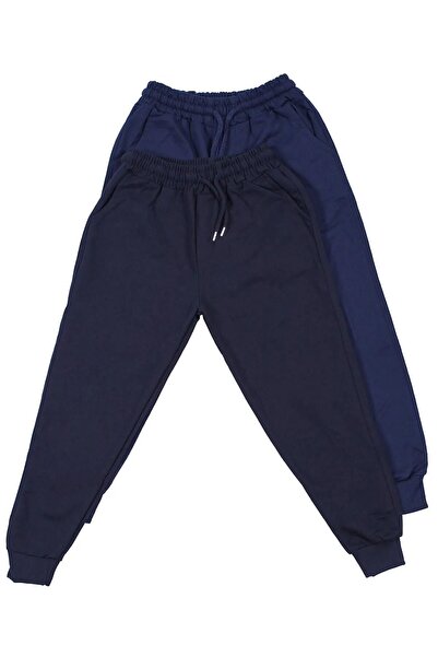 EYAX MODA 2-Piece Plain Boy Black-Navy Double Pocket Sweatpants