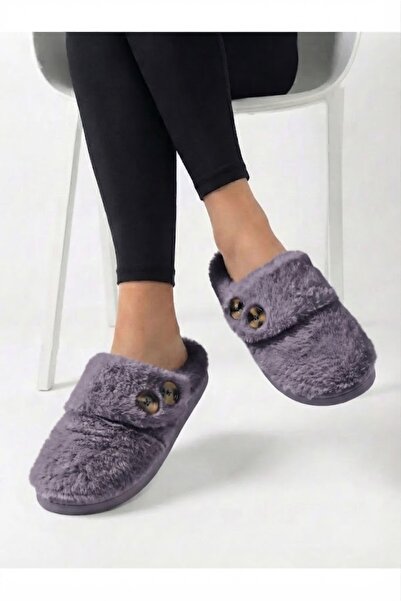 BİG STEPS Silent Non-Slip Sole Soft Plush Women's House Slippers