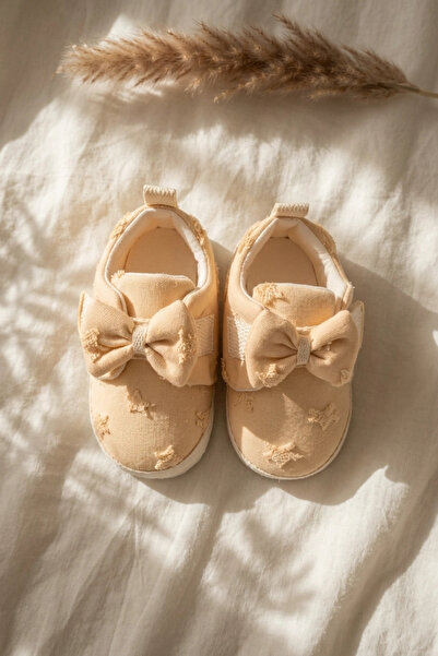 DYZSTAR Luxurious Bowknot and Yellow Star Embroidered Unisex Baby First Step ...