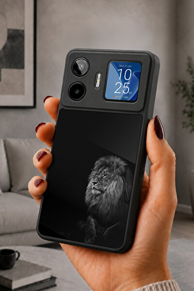 General Mobile GM26 Pro Uyumlu Gölge Aslan Desenli Kamera Korumalı Darbelere ...