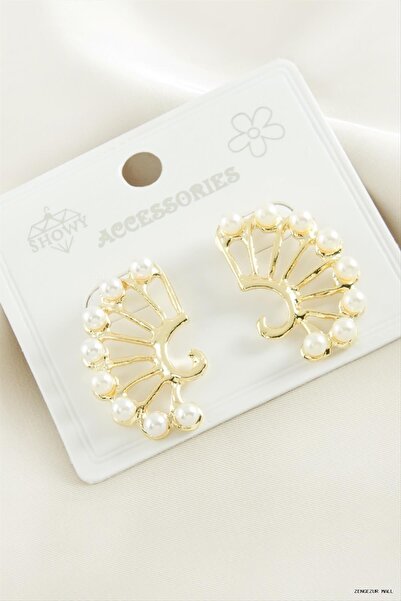 ZERO LAND Zngzrmll Oval Pearl Metal (13302) Earrings Yellow