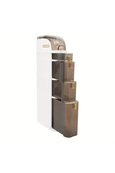 MACVI ®   Dulap de depozitare subțire, pe roți, cu 5 niveluri, 98 × 18 × 41 c...