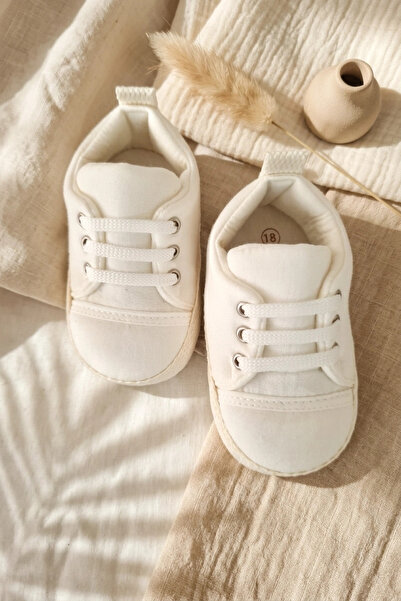 Generic Brand Soft Sole First Step Shoes Cream Cotton Baby Sneaker Size 18-19