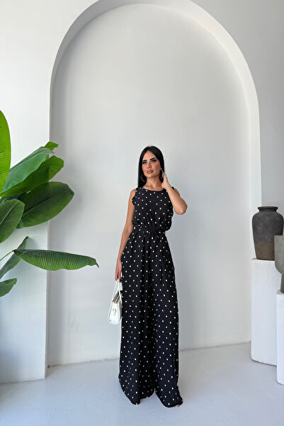 KAMACI BUTİK PUANTİYE DESENLİ KUŞAKLI SALAŞ TULUM