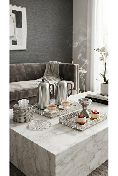 Generic *Luxury 6-Piece Hospitality Set with Tea & Coffee Trays, Serving Tray...