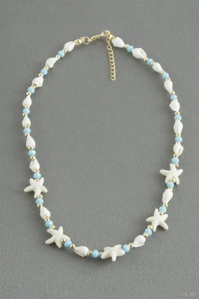 ZERO LAND Concepta Starfish Crystal Natural Stone Necklace (233209) Blue
