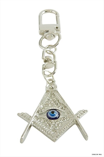 ZERO LAND Zngzrmll Eye Evil Eye Stone Keychain (05735) Silver Color