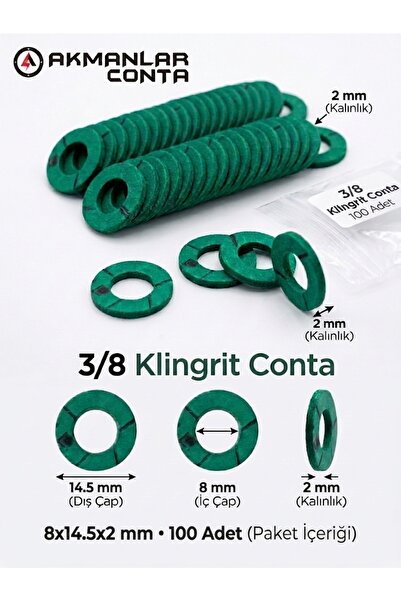 3/8 Klingrit Conta 8x14.5x2 mm 100 Adet