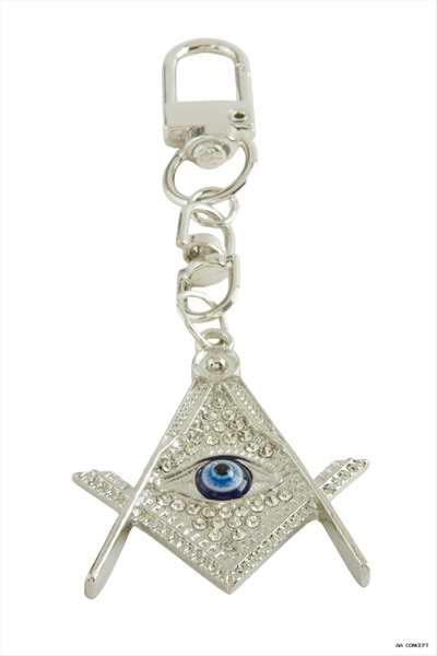 ZERO LAND Aconcept Evil Eye Stone Keychain (10013) Silver Color