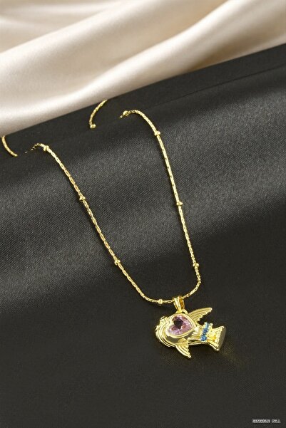 ZERO LAND Zngzrmll Star Zircon Stone Luxury Steel (05412) Necklace Yellow