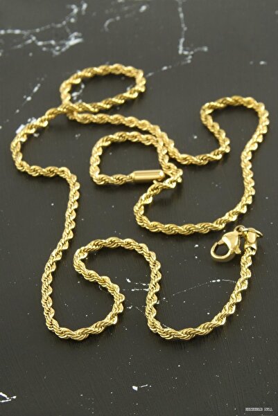 ZERO LAND Zngzrmll Twisted Chain Steel Necklace 55 (04838) cm Yellow