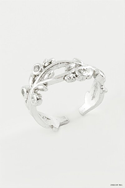 ZERO LAND Zngzrmll Metal Ring with Tree Stone (34438) Silver Color