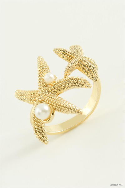 ZERO LAND Zngzrmll Sea Star Pearl Metal (14426) Ring Yellow