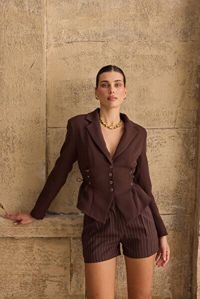 Julidress Blazer Jacket with Side Laces and Eyelet Detail